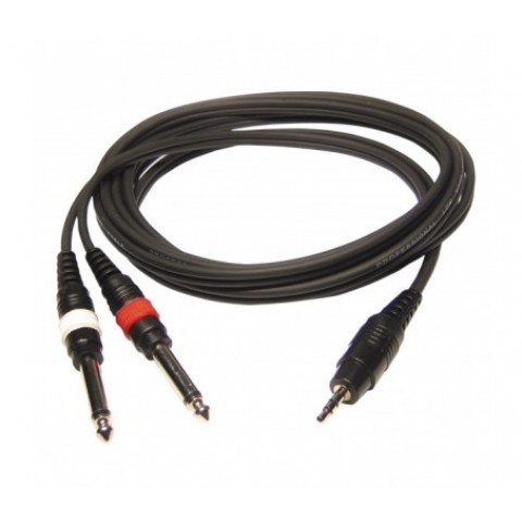 Laidas 3.5mm stereo - 2x6.3mm (K-K) 1.5m Hilec
